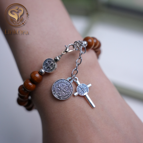 LinkOra Saint Benedict Medal Bracelet with Pendant - Image 3